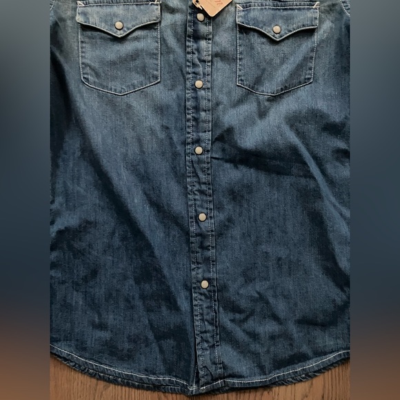 NEW Sonoma Denim Jean Button Down ombré Shirt S - Picture 3 of 8
